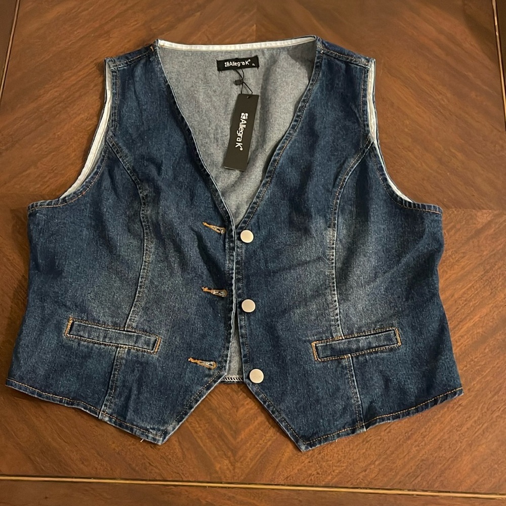 Allegra K denim vest XL